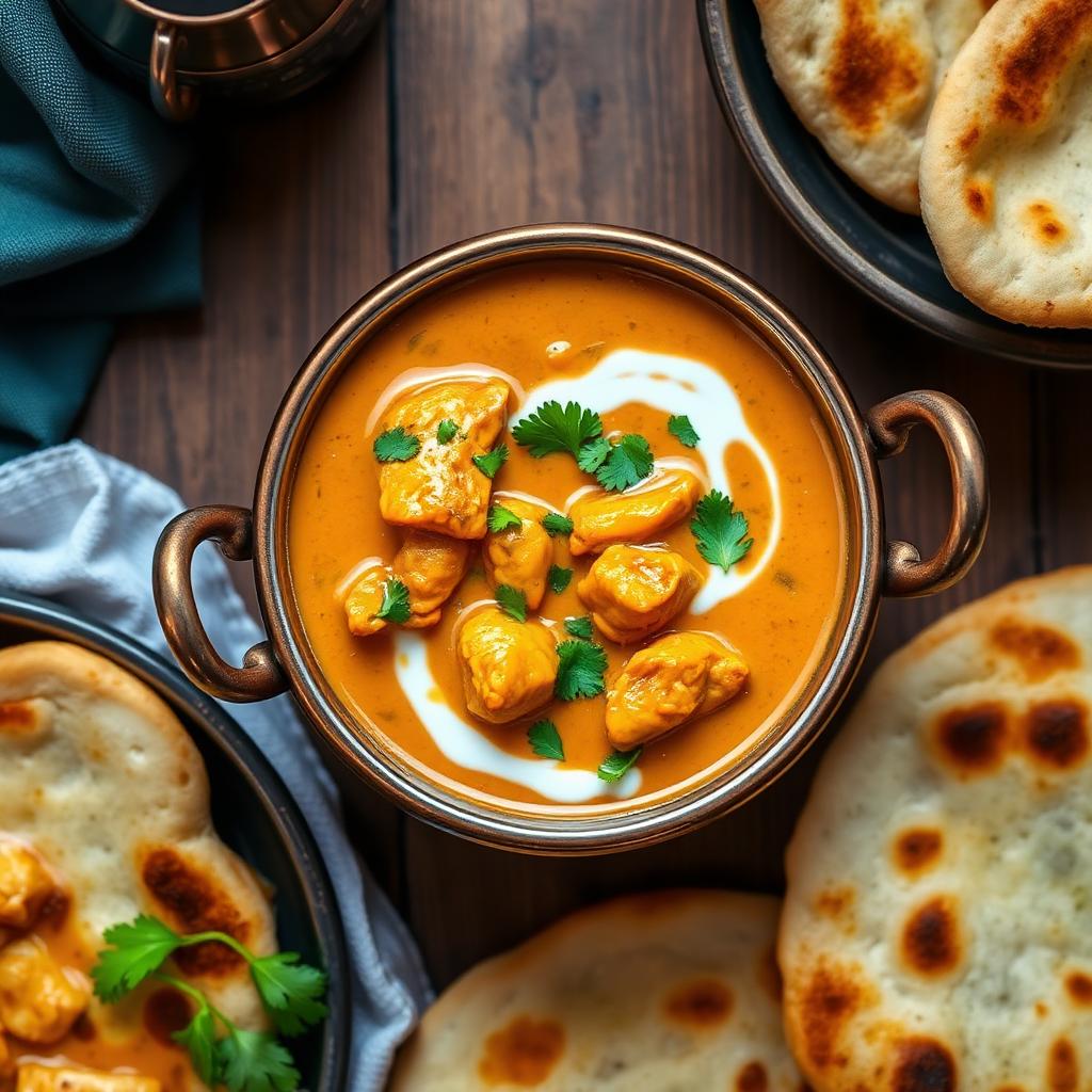 Butter chicken in copper karahi